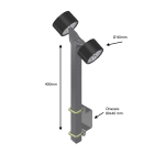 Support 400mm equipped with 2xØ90 rollers - 80x40