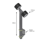 Support 400mm equipped with 2xØ90 rollers - 100x50