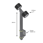Support 500mm equipped with 2xØ90 rollers - 100x50