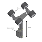 Support 500mm equipped with 4xØ90 rollers - 100x50