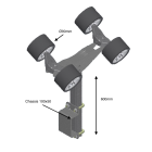 Support 600mm equipped with 4xØ90 rollers - 100x50