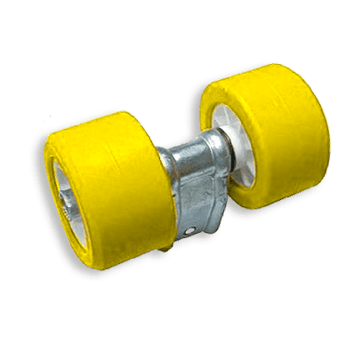 Double rollers Bi-material 40x40 ø120 Yellow