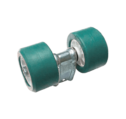 Double rollers Bi-material 40x40 ø100 Blue