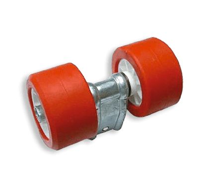 Double rollers Bi-material 40x40 ø120 Red