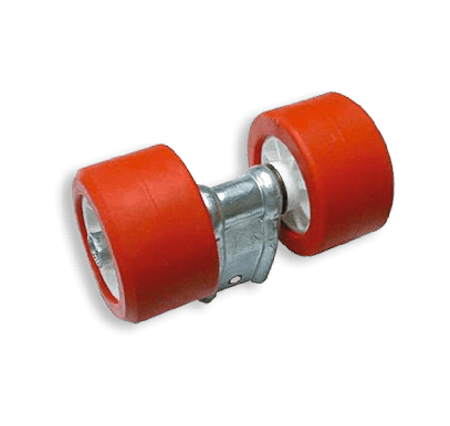 Double rollers Bi-material Ø100 Red 30x30
