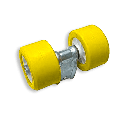 Double rollers Bi-material Ø100 Yellow 30x30