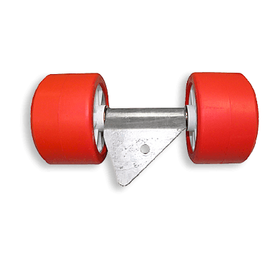 Double rollers Bi-material 40x40 ø100 Red