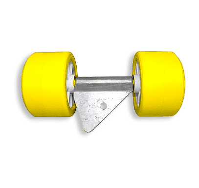 Double rollers Bi-material 40x40 ø100 Yellow