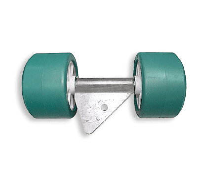 Double rollers Bi-material 40x40 ø100 Blue