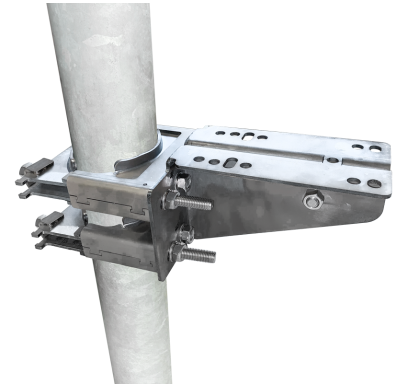 Stainless steel cylindrical clamp 80-120 + support plate
