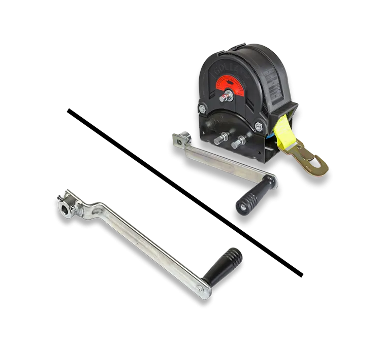 FreeTec Treuil manuel 544 kg - Bleu - Avec sangle de 8 m FreeTec Treuil manuel 544 kg - Bleu - Avec sangle de 8 m